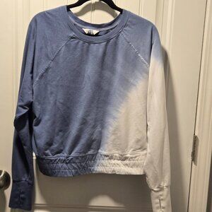 Joy  Lab cropped blue and white sweatshirt size L